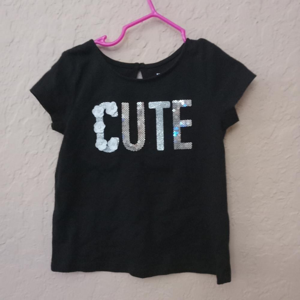 The Children's Place Cute embellished black short sleeved tee size 3t